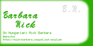 barbara mick business card